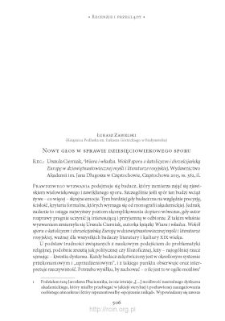 Nowy głos w sprawie dziesięciowiekowego sporu. Rec.: Urszula Cierniak, „Wiara i władza. Wokół sporu o katolicyzm i chrześcijańską Europę w dziewiętnastowiecznej myśli i literaturze rosyjskiej”, Częstochowa 2013