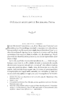 O &bdquo;Echach muzycznych&rdquo; Bolesława Prusa