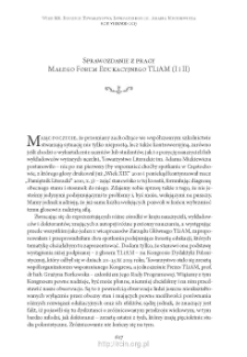 Sprawozdanie z pracy Małego Forum Edukacyjnego TLiAM (I i II)