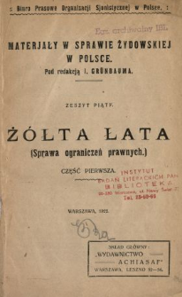 Żółta łata : (sprawa ograniczeń prawnych) . Część 1