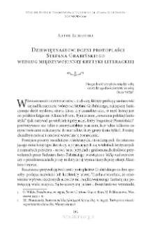 Dziewiętnastowieczni protoplaści Stefana Grabińskiego według międzywojennej krytyki literackiej