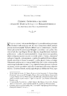 Ciemne świecidła nadziei – starość Józefa Ignacego Kraszewskiego (na przykładzie „Nocy bezsennych”)