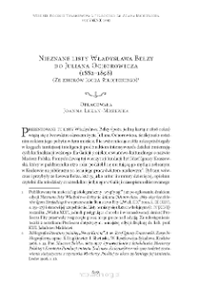 Nieznane listy Władysława Bełzy do Juliana Ochorowicza (1882–1898). (Ze zbiorów Igora Strojeckiego)