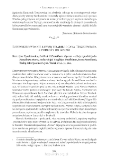 Litewskie wydanie listów hrabiego Jana Tyszkiewicza z podróży do Afryki. Rec.: Jan Tyszkiewicz, „Laiškai iš Zanzibaro 1891 m. – Listy z podróży do Zanzibaru 1891 r.”, sudarytojai V. Poviliūnas, I. Senulienė, Troki 2010