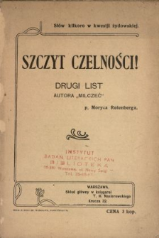 Szczyt czelności! : drugi list autora "Milczeć" p. Moryca Rotenberga.