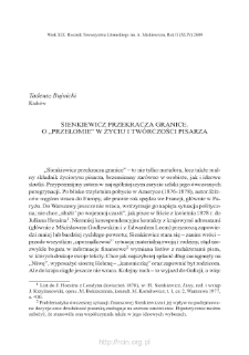 Sienkiewicz przekracza granice. O "przełomie" w życiu i twórczości pisarza