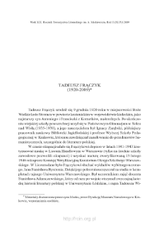 Tadeusz Frączyk (1920&ndash;2009)