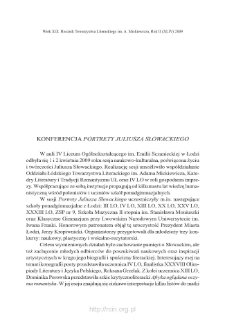 Konferencja "Portrety Juliusza Słowackiego"