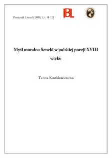Myśl moralna Seneki w polskiej poezji XVIII wieku