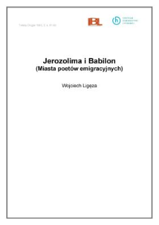 Jerozolima i Babilon (Miasta poetów emigracyjnych)