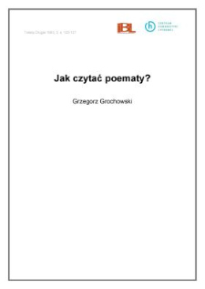 Jak czytać poematy?