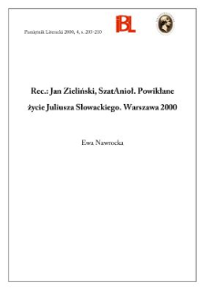 Jan Zieliński, Szatanioł : powikłane życie Juliusza Słowackiego. Warszawa 2000