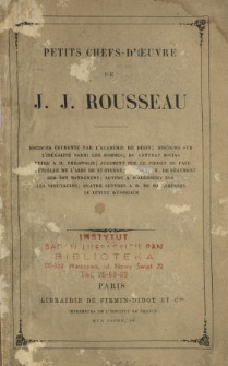 Petits chefs-d'oeuvre de J.J. Rousseau.