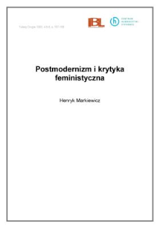 Postmodernizm i krytyka feministyczna