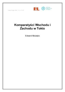 Komparatyści Wschodu i Zachodu w Tokio