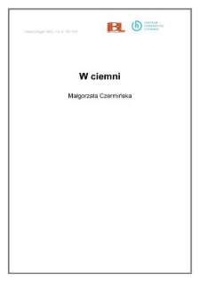 W ciemni