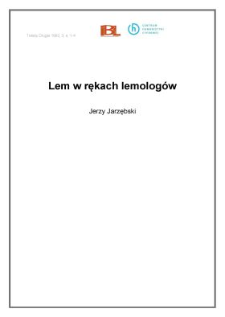 Lem w rękach lemolog&oacute;w