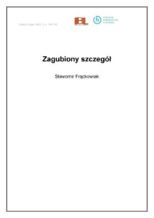 Zagubiony szczeg&oacute;ł