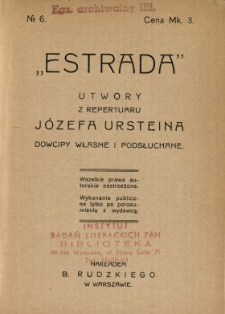 Pikuś przy telefonie : utwory z repertuaru J&oacute;zefa Ursteina : dowcipy własne i podsłuchane