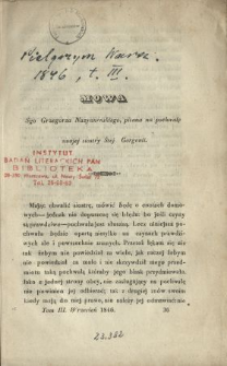 Mowa Śgo Grzegorza Nazyaneńskiego pisana na pochwałę swojej siostry Śtej Gorgonii