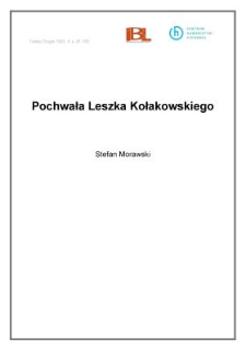 Pochwała Leszka Kołakowskiego