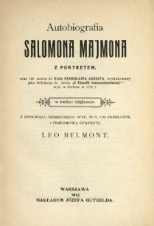 Autobiografia Salomona Majmona. [Cz. 1]