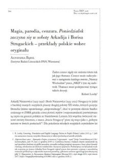 Magia, parodia, cenzura. "Poniedziałek zaczyna się w sobotę" Arkadija i Borisa Strugackich &ndash; przekłady polskie wobec oryginału