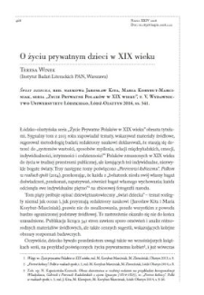 O życiu prywatnym dzieci w XIX wieku