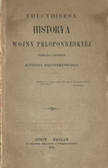 Thucydidesa Historya wojny peloponneski&eacute;j