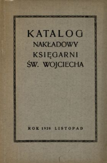 Katalog dzieł nakładowych Księgarni św. Wojciecha : rok 1928 listopad.