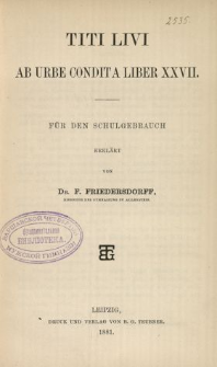 Titi Livii Ab urbe condita liber XXVII