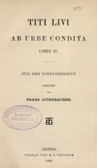 Titi Livi ab urbe condita liber IV