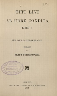 Titi Livi ab urbe condita liber V