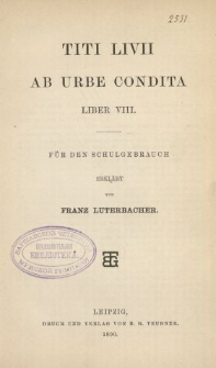 Titi Livi ab urbe condita liber VIII