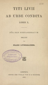 Titi Livi Ab urbe condita liber X