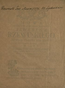 Mowa Jasnie Wielmoznego Jmci Pana Seweryna Rzewuskiego Hetmana Polnego Koronnego Na Seymie Dnia 23. 7bris 1776. Roku Miana