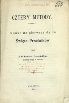 Cztery metody : nauka na pierwszy dzień Święta Przaśników