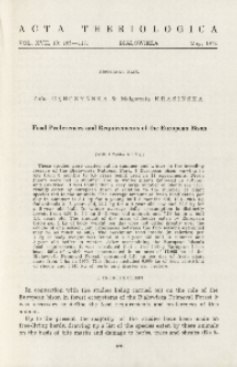 Bisoniana XLIX. Food preferences and requirements of the European bison