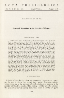 Seasonal variations in the activity of shrews