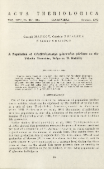 A population of Clethrionomys glareolus pirinus on the Vitosha Mountain, Bulgaria. II. Natality