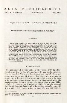 Observations on the electroejaculation in red deer