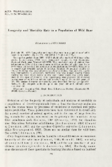 Longevity and mortality rate in a population of wild boar