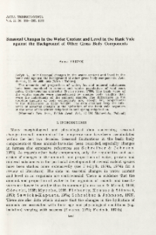 Seasonal changes in the water content and level in the bank vole against the background of other gross body components