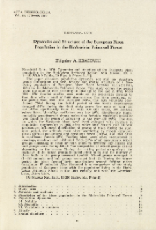 Bisoniana LXVII. Dynamics and structure of the European bison population in the Białowieża Primeval Forest