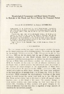 Morphological components and blood serum proteins in hybrids of the skunk and ferret during the postnatal period