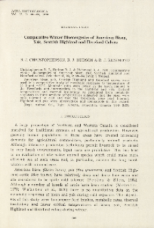 Bisoniana LXVIII. Comparative winter bioenergetics of American bison, yak, Scottish highland and Hereford calves