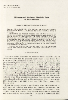 Minimum and maximum metabolic rates of Sorex sinuosus