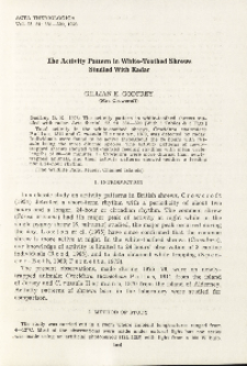 The activity pattern in white-toothed shrews studied with radar