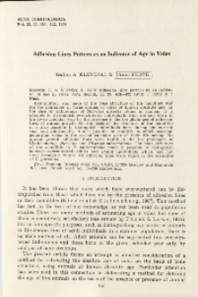 Adhesion lines pattern as an indicator of age in voles