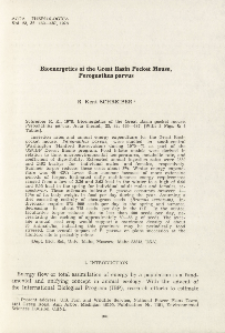 Bioenergetics of the Great Basin pocket mouse, Perognathus parvus